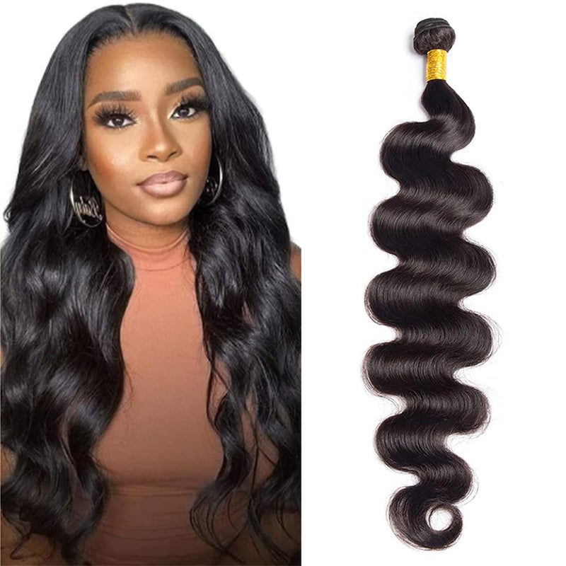 12A Body Wave Bundles Human Hair 100 Unprocessed Brazilian Virgin Hair Body Wave Single Bundles Human Hair Weave 1 Bundles Natural Color 30 Inch